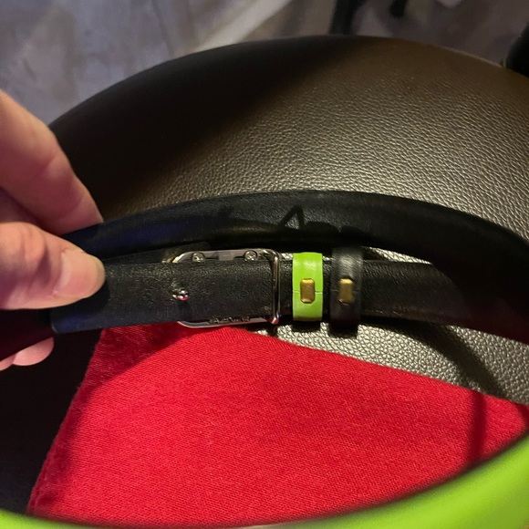 Valentino lime Green ,black reversible Belt with Gold V Buckle - Picture 3 of 9
